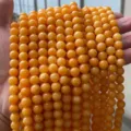 Cuentas redondas de calcedonia naranja para la creación de joyas DIY y artesanía. - 6mm aprox 60 piezas / Calcedonia Dragón Amarillo de Alta Calidad