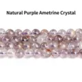 High Quality Natural Purple Azeztulite Crystal Round Loose Beads for DIY Jewelry Making Crafts - 6mm (Approx 60 Pcs/Strand) / Natural Amethyst Azeztulite Crystal Loose Beads