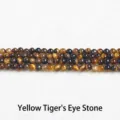 Perles rondes en œil de tigre jaune naturel pour la création de bijoux artisanaux - 2mm environ 180pcs / Perles en vrac d'œil de tigre jaune naturel