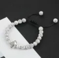 8mm Witte Turkoois Kraal Armband Spartaanse Helm Yoga Sieraden Verstelbaar Touw Mannen - Stijl 3