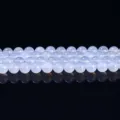 Pregiate perle tonde in calcedonio blu ghiaccio naturale 5A per creazione gioielli. - 10mm (37 Pz/Filo) / Calcedonia Blu Naturale 5A