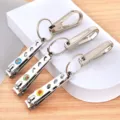 Metal nail clippers keychain set, durable creative portable pocket nail cutter with key ring. - Combination Style