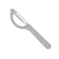 Stainless steel vegetable fruit peeler with comfortable grey handle for efficient kitchen use. - Pink