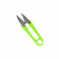 Green plastic U-shape thread clipper, portable fishing line scissors for daily crafting use. - Plastic Handle Scissors