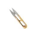 Stainless steel U-shaped thread clipper fishing scissors for cross stitch and yarn cutting. - Plated Handle Scissors