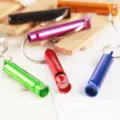 Colorful aluminum survival whistle keychains with ring outdoor gear metal pendant 1pc - Regular Fit