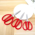 Stainless steel household scissors multi-size set red handle stationery craft shears - Three-Piece Set / Red