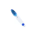 Portable mini yarn cutter with cap, sharp plastic scissors for fishing and cross-stitch craft. - Transparent Scissors with Cover - Blue