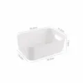 Kleine witte plastic desktop opbergmand met handvatten voor het opbergen van spullen. - S / Wit