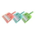 Mini schoonmaak bezem en blik set in roze blauw en groen voor bureau en toetsenbord. - Kleine bureaubezems