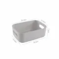 Petit panier de rangement en plastique gris pour bureau avec poignees pratiques et dimensions. - S / Gris