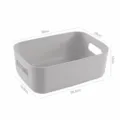 Grote grijze plastic opbergmand voor bureau-organisatie, duurzame huishoudelijke container. - L / Grijs