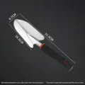 Stainless steel garden trowel with black rubber handle for planting and digging. - Wide Stainless Steel Spatula with Black Rubber Handle