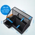 KW-triO Mesh Desk Organizer with 7 Compartments and Drawer, Black Metal Office Supply Caddy - ZW-05