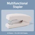 Witte kunststof multifunctionele nietmachine kantoorartikelen bureaugereedschap 20 vellen - Wit