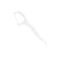 White plastic dental floss pick variant, ultra-fine dual end portable oral hygiene tool. - Without Box / Pack of 5 (No Box)