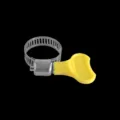 Fascetta stringitubo in acciaio inossidabile con manico giallo, clip per tubo regolabile. - 16-25mm (100 Pezzi/Pacco)