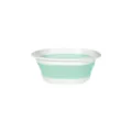 Portable foldable wash basin in mint green and white, ideal for travel, home, and student dorms. - S / Blue & White