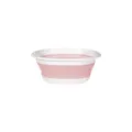 Foldable washbasin portable silicone basin for travel outdoor home student dormitory use. - S / Pink White