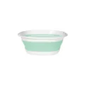 Collapsible washbasin portable folding basin green white home travel student dormitory use basin - M / Blue & White