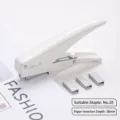 Grapadora manual para oficina y escuela, diseño compacto compatible con grapas n. 10. - Blanco