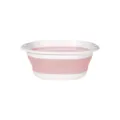 Portable collapsible washbasin in pink and white, perfect for travel and home daily use. - L / Pink White