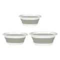 Portable foldable washbasin for travel and home use, durable collapsible plastic basin set. - Small Medium And Large Set / Off-White