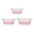 Collapsible washbasin portable folding basin set for travel, home, and student dorm use. - Small Medium And Large Set / Pink White