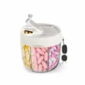 Weekly 7-compartment pill organizer, portable plastic medicine storage box for travel. - White