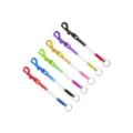 Llavero de resorte de plástico colorido, cuerda elástica retráctil anti-pérdida con gancho. - Cordón de resorte corto de colores