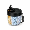 Portable 7-day pill organizer container, clear plastic daily medicine storage box for travel - Black