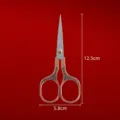 Retro plum blossom stainless steel embroidery scissors in copper color variant - Copper
