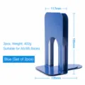 Metalen boekensteunen blauw boekensteun zware boekenhouder voor bureau en kantoor 2st - 7-Inch Klein / Blauw