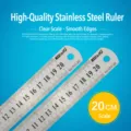 KW-trio stainless steel straight ruler 20cm metal office tool clear scale precision measuring - 20cm