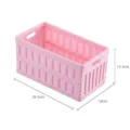 Roze opvouwbare plastic opslagmand, draagbare organizerbox voor thuis en in de auto. - Roze
