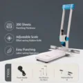 Zware handmatige enkele perforator voor kantoorpapier met capaciteit van 300 vellen - [Geüpgraded model] perforeert 300 vellen