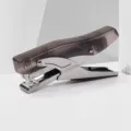 Compacte zwarte handhechtmachine met doorzichtige afdekking voor kantoor en school. - Transparant Zwart