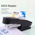 KW-triO 55C2 cucitrice da tavolo nera per rilegatura di libri e venti fogli di carta. - Nero