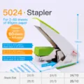 Zware platte clinch nietmachine 5024 kantoor bindgereedschap tot 60 vel wit groen - 60 Kaarten / Grasgroen
