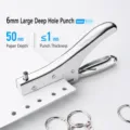 Metal single hole puncher with 50mm throat depth and 6mm hole diameter for office use. - 6mm Aperture (9733)