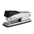 Metal office stapler with black plastic grip, medium size, durable desktop binding tool. - 5547 Silver