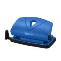 Blauwe 2-gaats papierpons met verstelbare geleider voor kantoorbinding en documenten. - 90R8 / Blauw