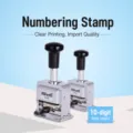 KW-triO automatische nummering machine 10 cijfers zware metalen kantoor stempel tool - 10 Cijfers (21000)