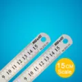 Durable stainless steel ruler 15cm precise measurement metal straight ruler for office school. - 15cm