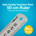 KW-trio 50cm stainless steel metal ruler for office, school, and woodworking use now. - 50cm