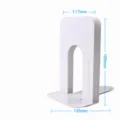White metal bookends set of two, sturdy book holder stands for A5 and B5 books and office desk. - 7-Inch Small / White