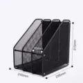 Zwarte metalen gaas 3-slots bureau documentenorganizer kantoor opbergrek mappenhouder - 3 Kolommen