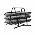 Metalen gaas 3-laags documentenbakje bureau organizer voor kantoor en papieropslag - Uitschuifbare dossierhouders met 3 niveaus
