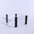 Transparante 2-laags kantoor documentenbak bureau bestandsorganizer kunststof - 2 niveaus [stapelbaar] / Transparant