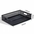 Corbeille a courrier en fil de metal noir organiseur de bureau avec poignees 320x230mm - Panier de Rangement WL-05 / Noir